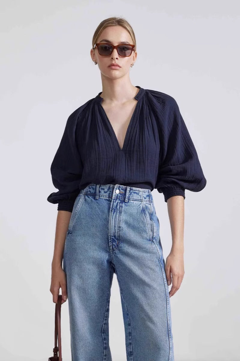 High-Rise Denim Jeans with Pockets