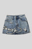 Y2K Denim Mini Skirt with Letter Embroidery