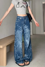 Floral Relaxed-Fit Jeans