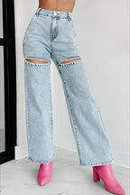High-Rise Washed Jeans