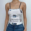 Lettered Corset-Style Strappy Cami Top