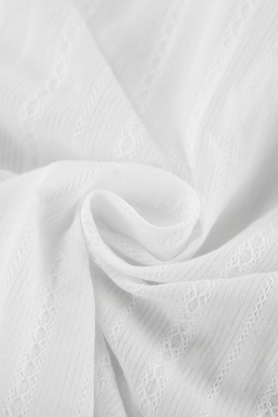 Jacquard Bell-Sleeve Blouse
