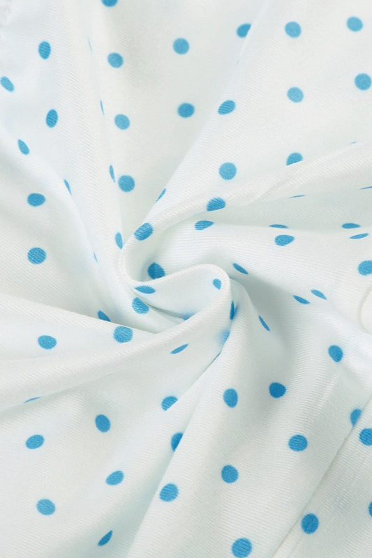 Polka-Dot Cropped Crop Top with a V-Neck