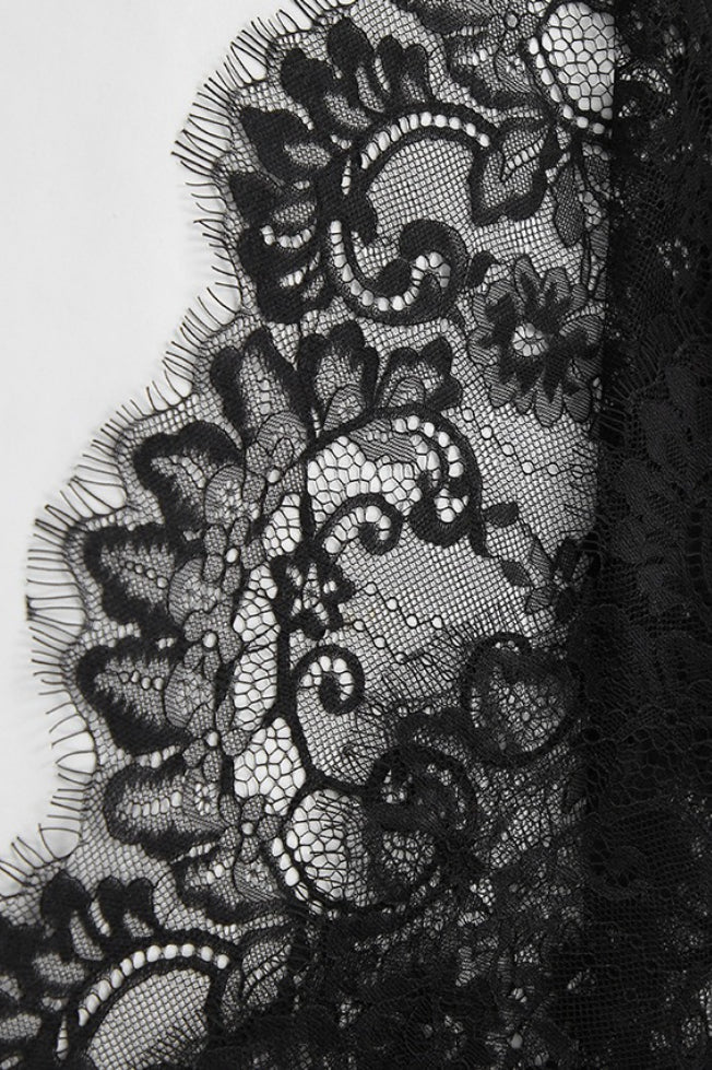 Sheer Tiered Co-Ord Set with Lace Details