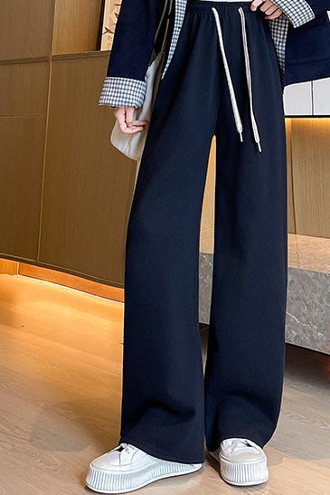 High-Rise Knit Draped Pants