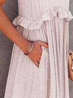 Tiered High-Low Maxi Dress with Ruffle Details