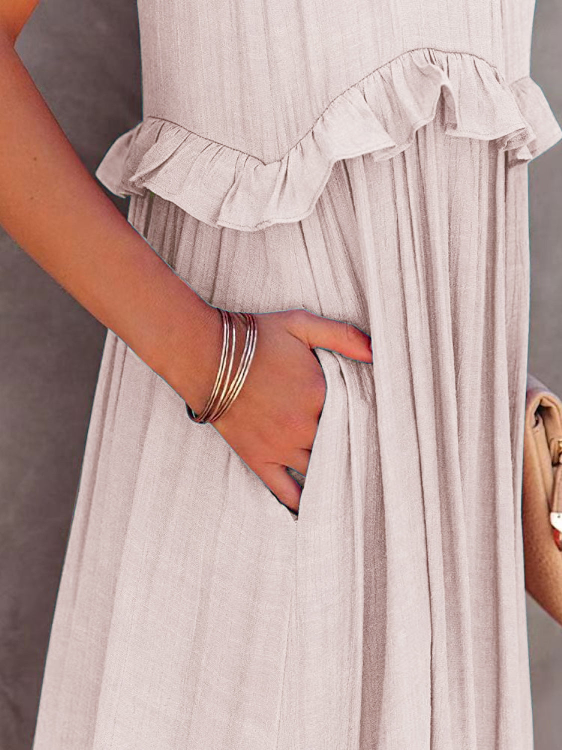 Tiered High-Low Maxi Dress with Ruffle Details