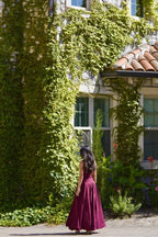 Corset-Style Pleated Midi Dress with an Off-Shoulder Neck