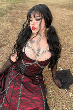 Strappy Layered Gothic Dress with Lace Details