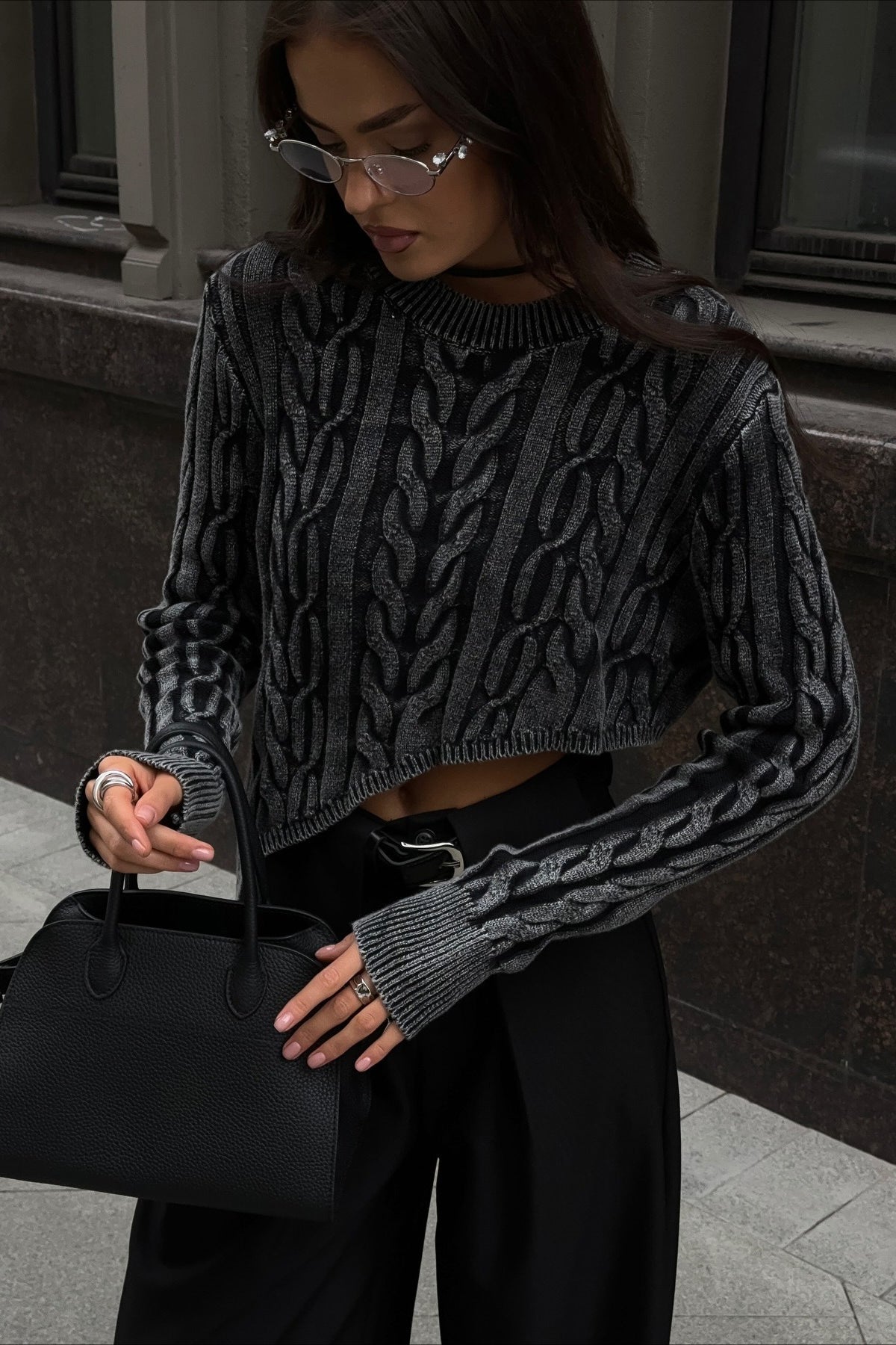 Knit Fitted Cropped Sweater