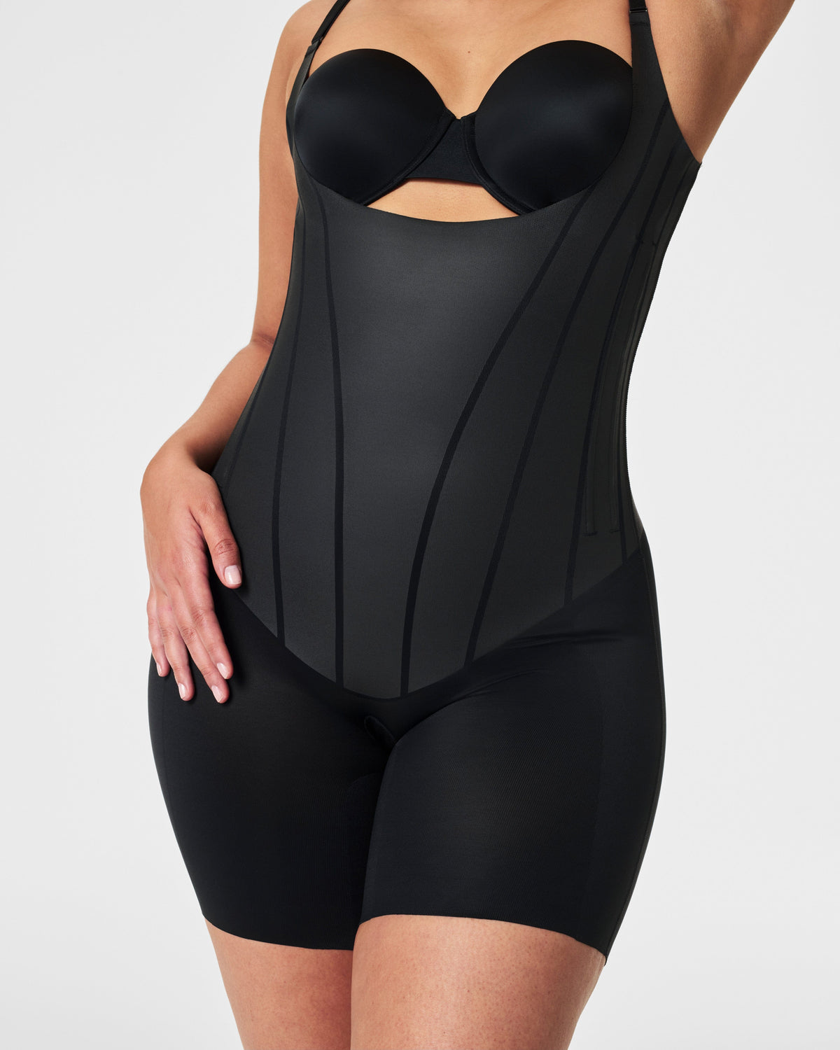 Printed Corset-Style Strappy Bodysuit