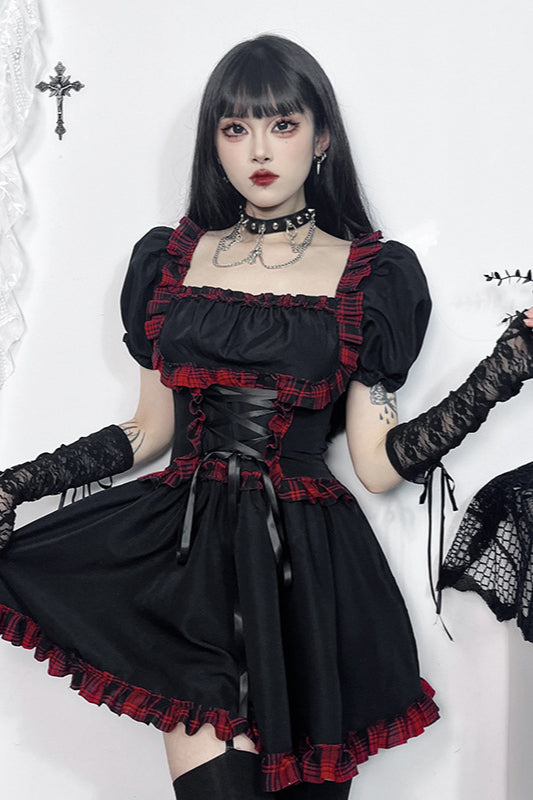 Checked Gothic Dress
