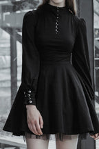 A-Line Gothic Dress with Pleat Details