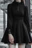 A-Line Gothic Dress with Pleat Details