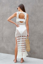 Knit Fringed Cutout Cover-Up
