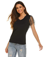 Floral V-Neck Sheer Shirt with Lace Details
