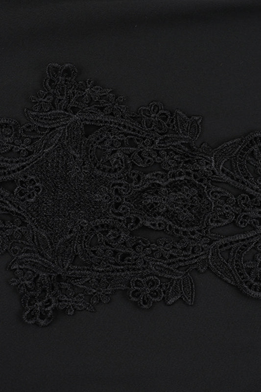 Lace-Trim Hooded Gothic Dress