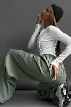 Relaxed-Fit Cargo Pants with Drawstring Detail