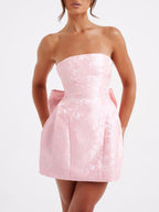 Jacquard Knotted Mini Dress