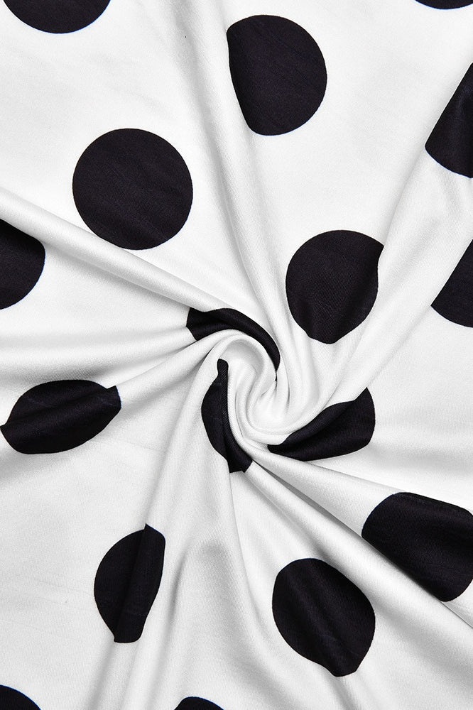 Polka-Dot Short-Sleeve Retro Blouse