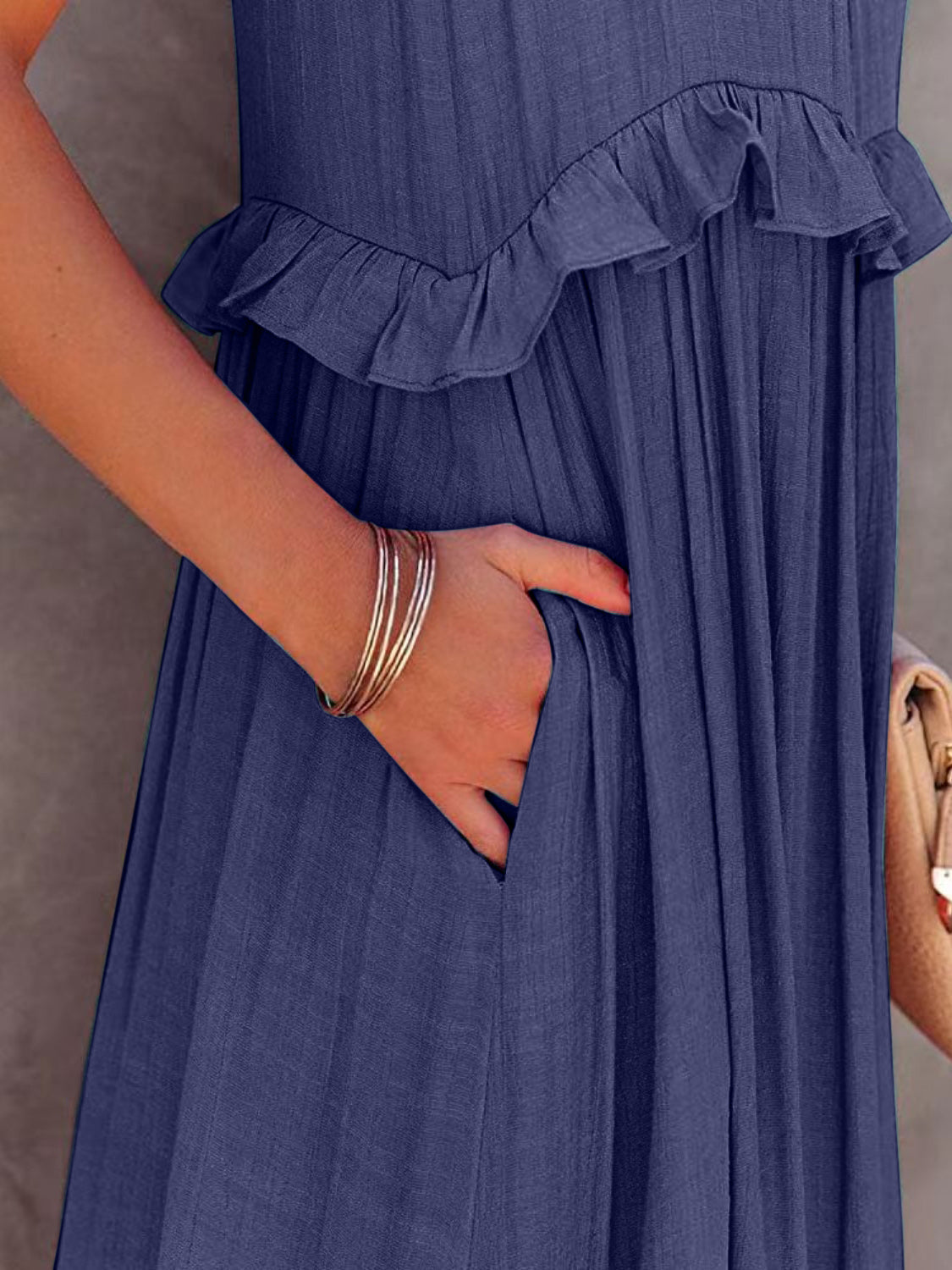 Tiered High-Low Maxi Dress with Ruffle Details