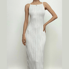 Strappy Open-Back Midi Dress with a Split Detail