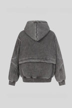 Oversized Washed Hoodie with Panel Seams