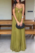 Spaghetti-Strap Maxi Dress with Cutout Details