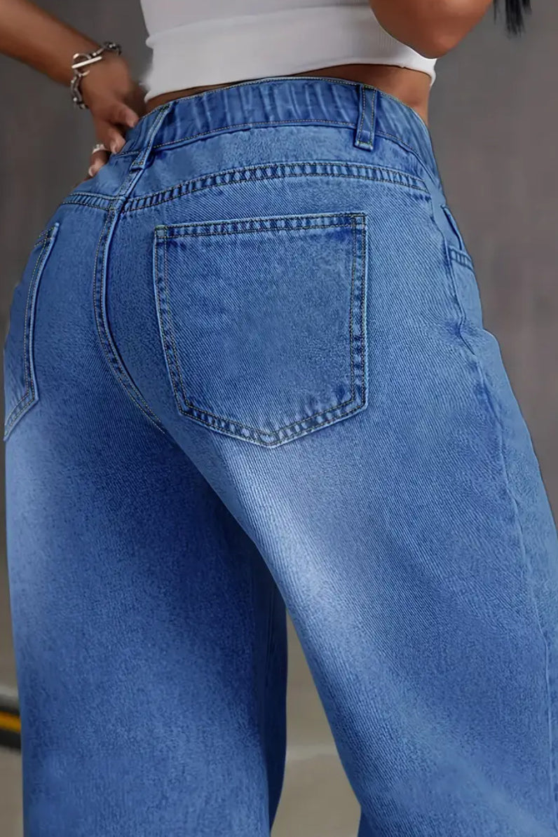 Fitted Washed Jeans