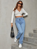 Straight-Leg Asymmetric Jeans