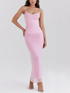 Fitted Mesh Skirt with a Split Detail