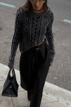 Knit Fitted Cropped Sweater