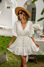 Batwing Boho Dress with Lace Details