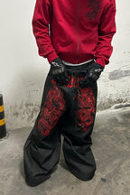 Washed Wide-Leg Jeans in a Baggy Cut