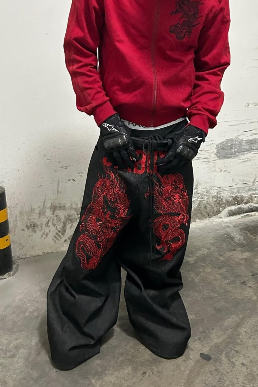 Washed Wide-Leg Jeans in a Baggy Cut