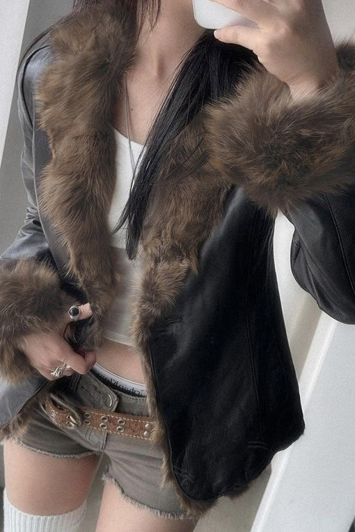 Faux-Leather Coat