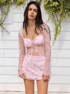 Top & Skirt Set with a Sweetheart Neck