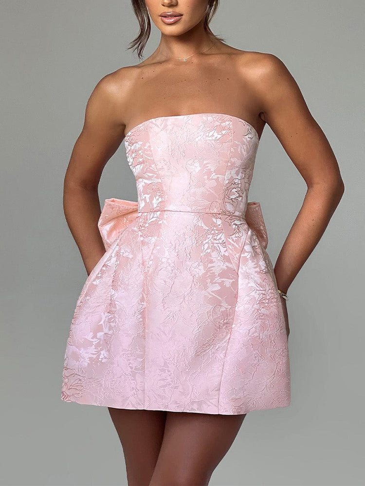 Jacquard Knotted Mini Dress