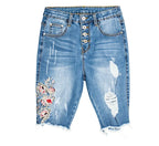 Fitted Jeans with Embroidery