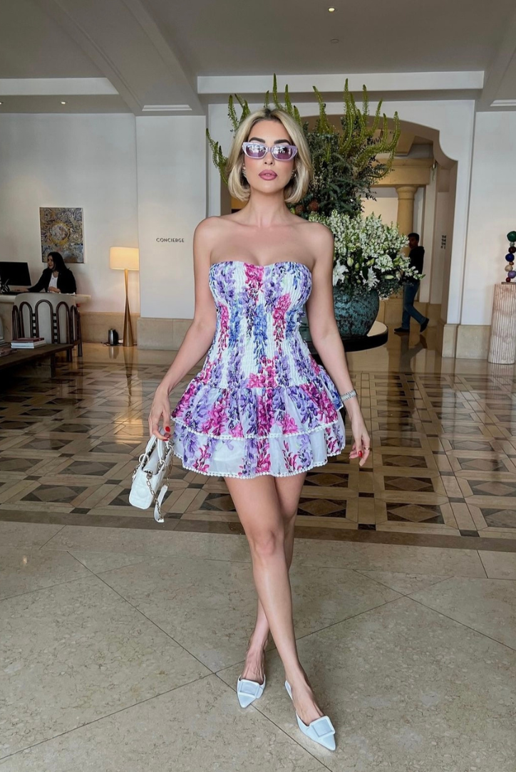 Strapless Open-Back Mini Dress
