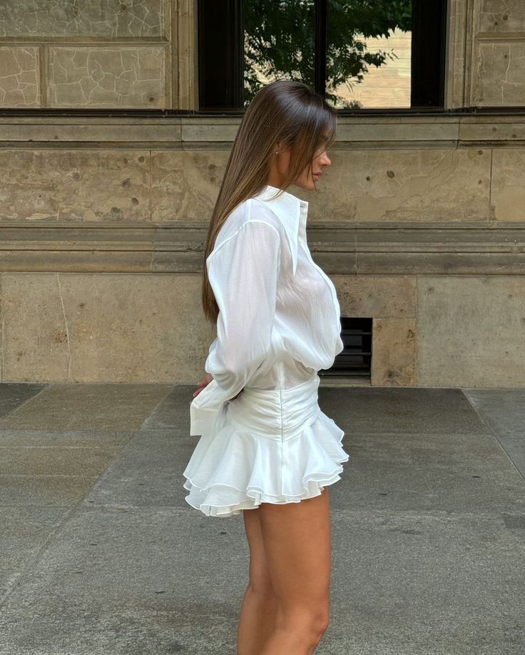 Relaxed-Fit Twist-Detail Mini Dress with Pleat Details