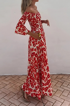 A-Line Smocked Dress with an Off-Shoulder Neck