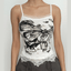 Ribbed Lace Strappy Cami Top with Butterfly Details