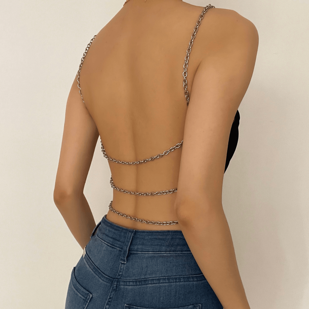 Strappy Open-Back Cropped Cami Top