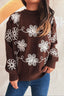Floral Knit Pullover Sweater