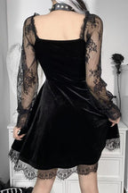 High-Rise Gothic Dress with a Round Neck