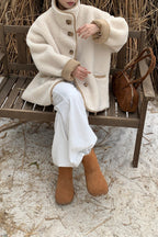 Cropped Coat with a High Neck