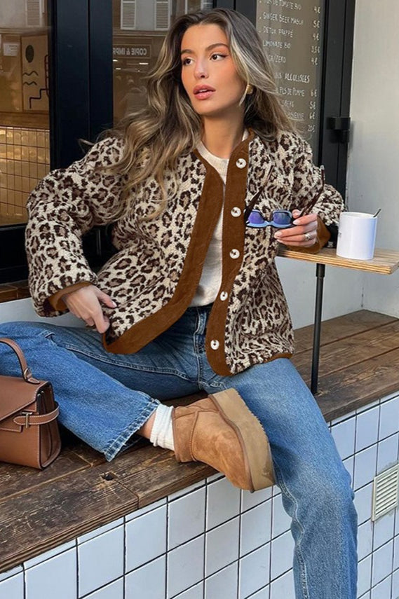 Leopard-Print Oversized Coat