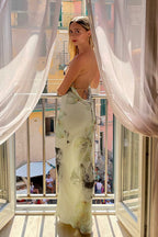 Floral Strappy Dress with an Open Back