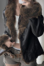 Faux-Leather Coat